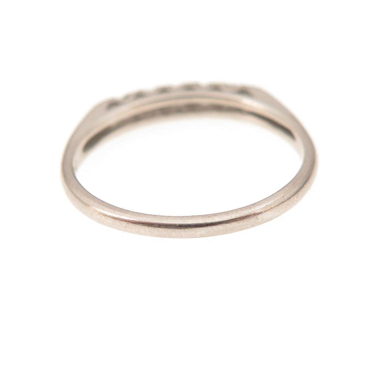 Platinum Antique Real Round-Cut Diamond Ring Size 5.5