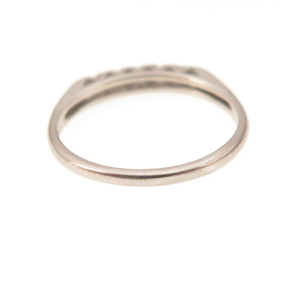 Platinum Antique Real Round-Cut Diamond Ring Size 5.5