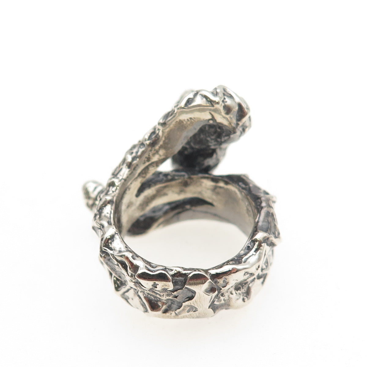 925 Sterling Silver Vintage Snake Oxidized Ring Size 8