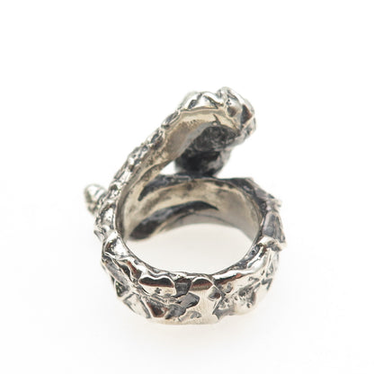 925 Sterling Silver Vintage Snake Oxidized Ring Size 8
