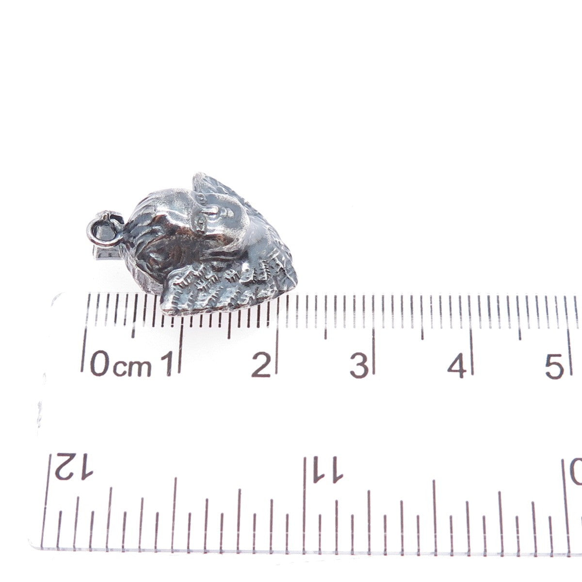 925 Sterling Silver Vintage Cherub Oxidized Minimalist Charm Pendant