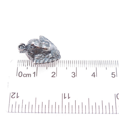 925 Sterling Silver Vintage Cherub Oxidized Minimalist Charm Pendant