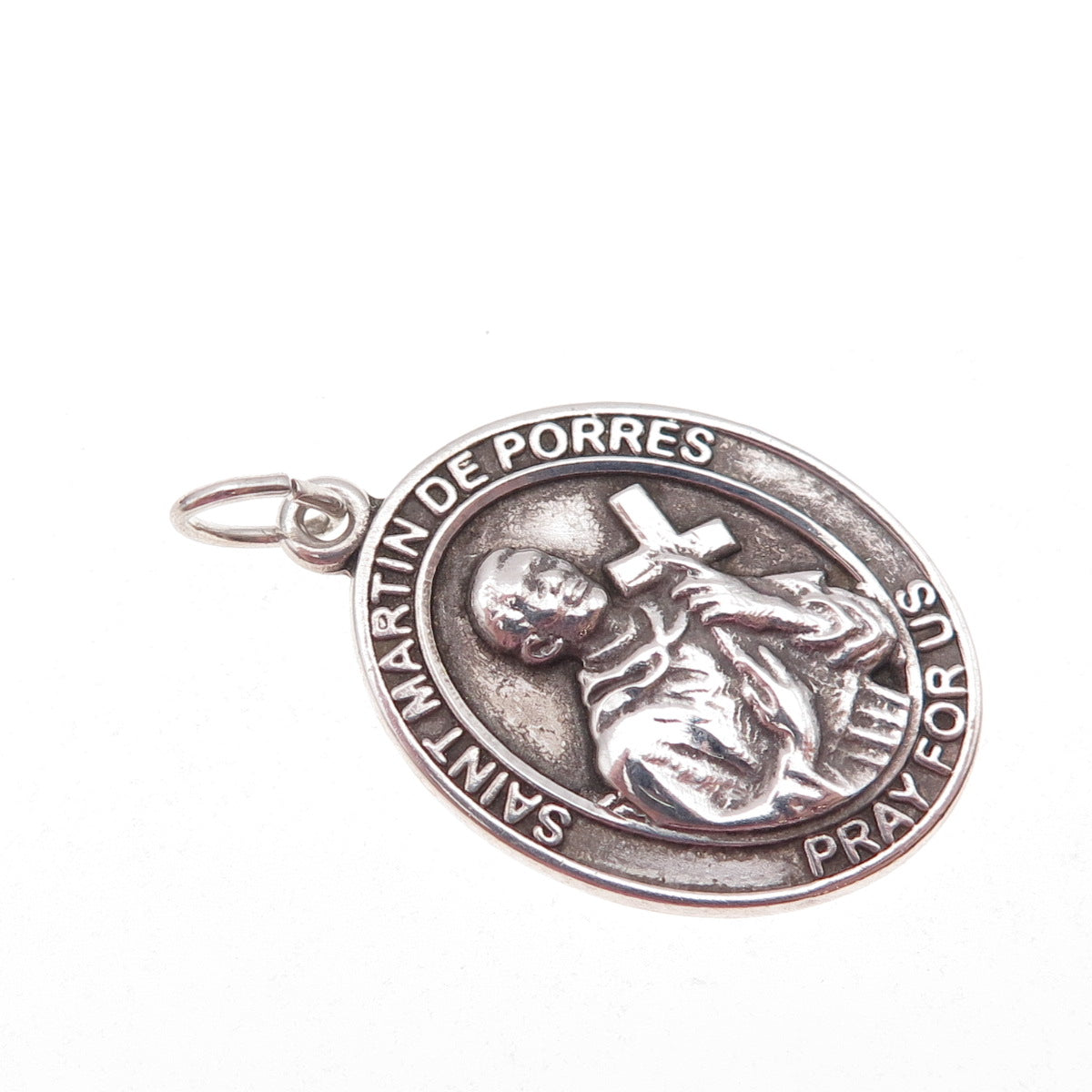 Bliss 925 Sterling Silver Vintage Saint Martin Religious Medal Charm Pendant