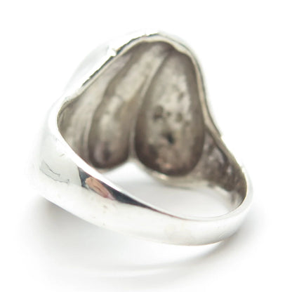 925 Sterling Silver Vintage Ribbed Ring Size 8