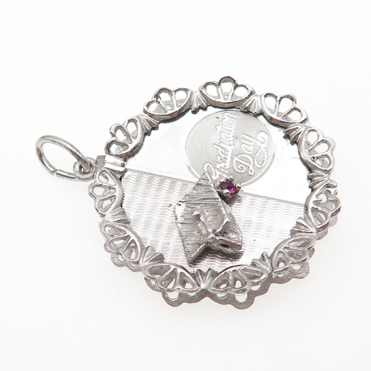 Art's Elegance 925 Sterling Silver Vintage Rhinestone Graduation Day Pendant