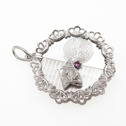 Art's Elegance 925 Sterling Silver Vintage Rhinestone Graduation Day Pendant