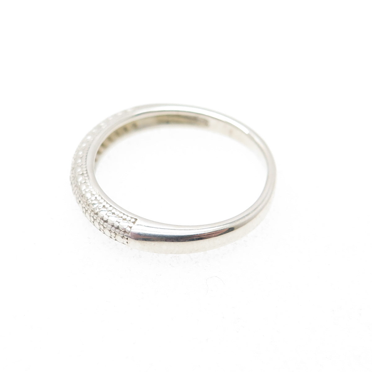 DBJ DEE BERKLE 925 Sterling Silver Real Round-Cut Diamond Accent Ring Size 6