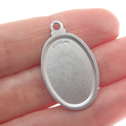 925 Sterling Silver Vintage St. Christopher Medal Religious Pendant