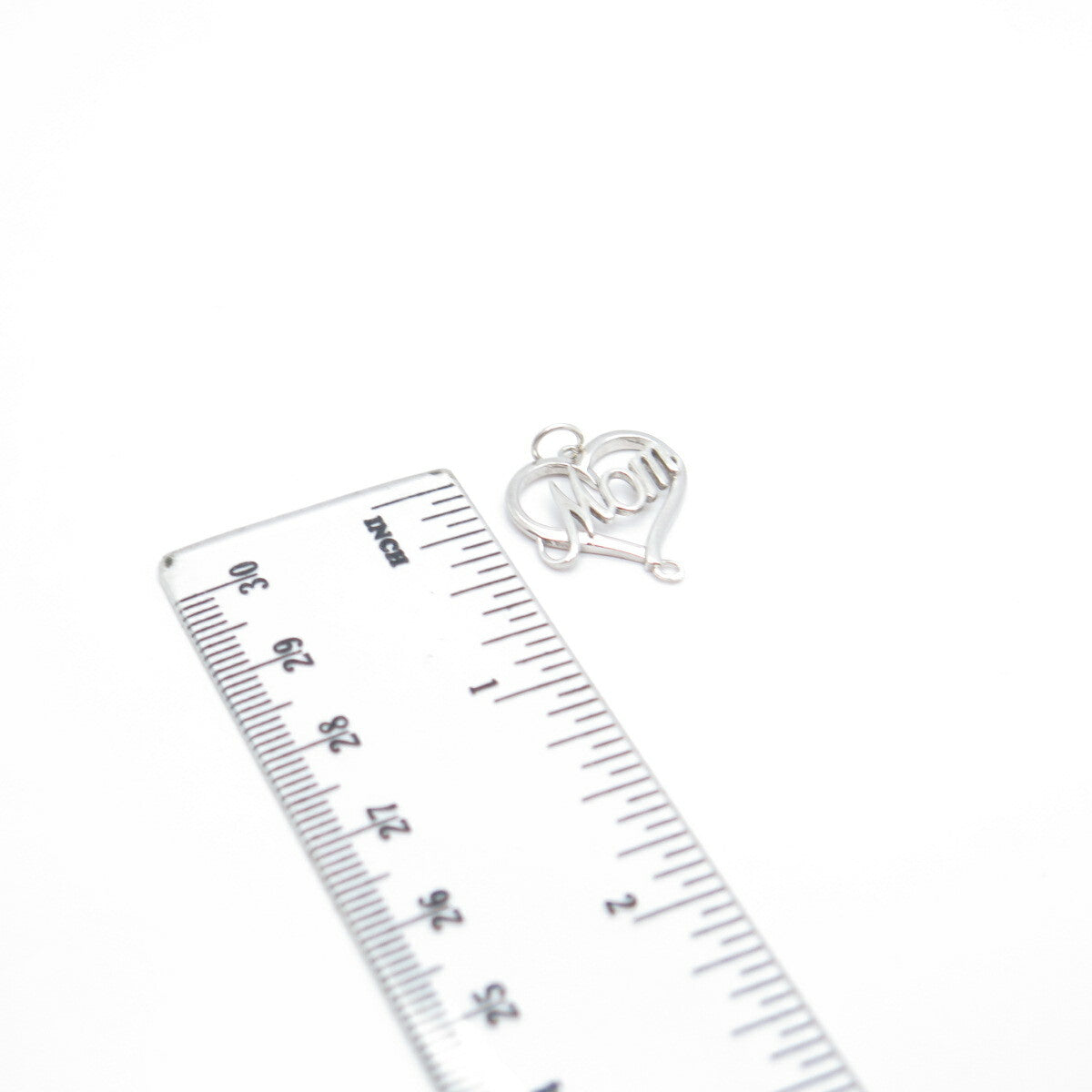 925 Sterling Silver "Mom" Love Heart Pendant