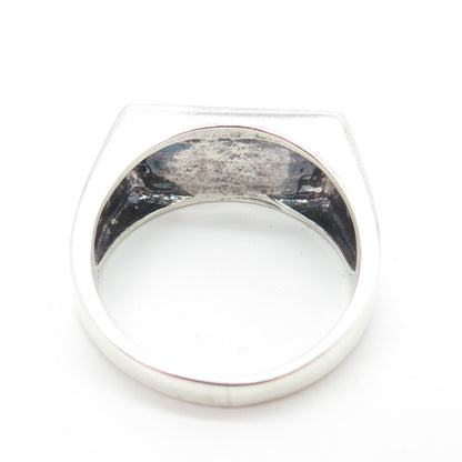 925 Sterling Silver Vintage Rainbow Enamel "Happy Pride" Ring Size 12.25