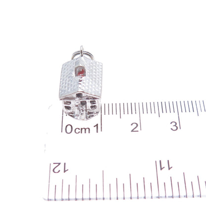 FELCHCRAFT 925 Sterling Silver Vintage Enamel School Minimalist 3D Pendant