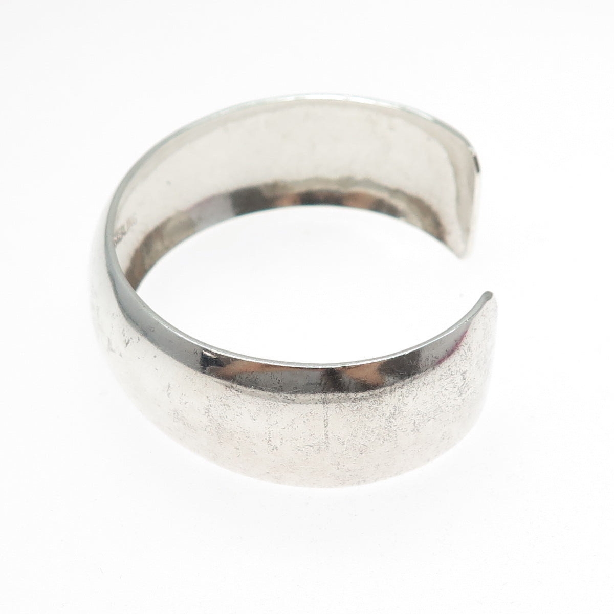 925 Sterling Silver Vintage Adjustable Wide Cuff Bracelet 6.25"