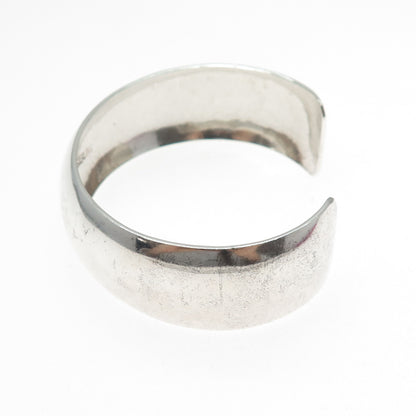 925 Sterling Silver Vintage Adjustable Wide Cuff Bracelet 6.25"