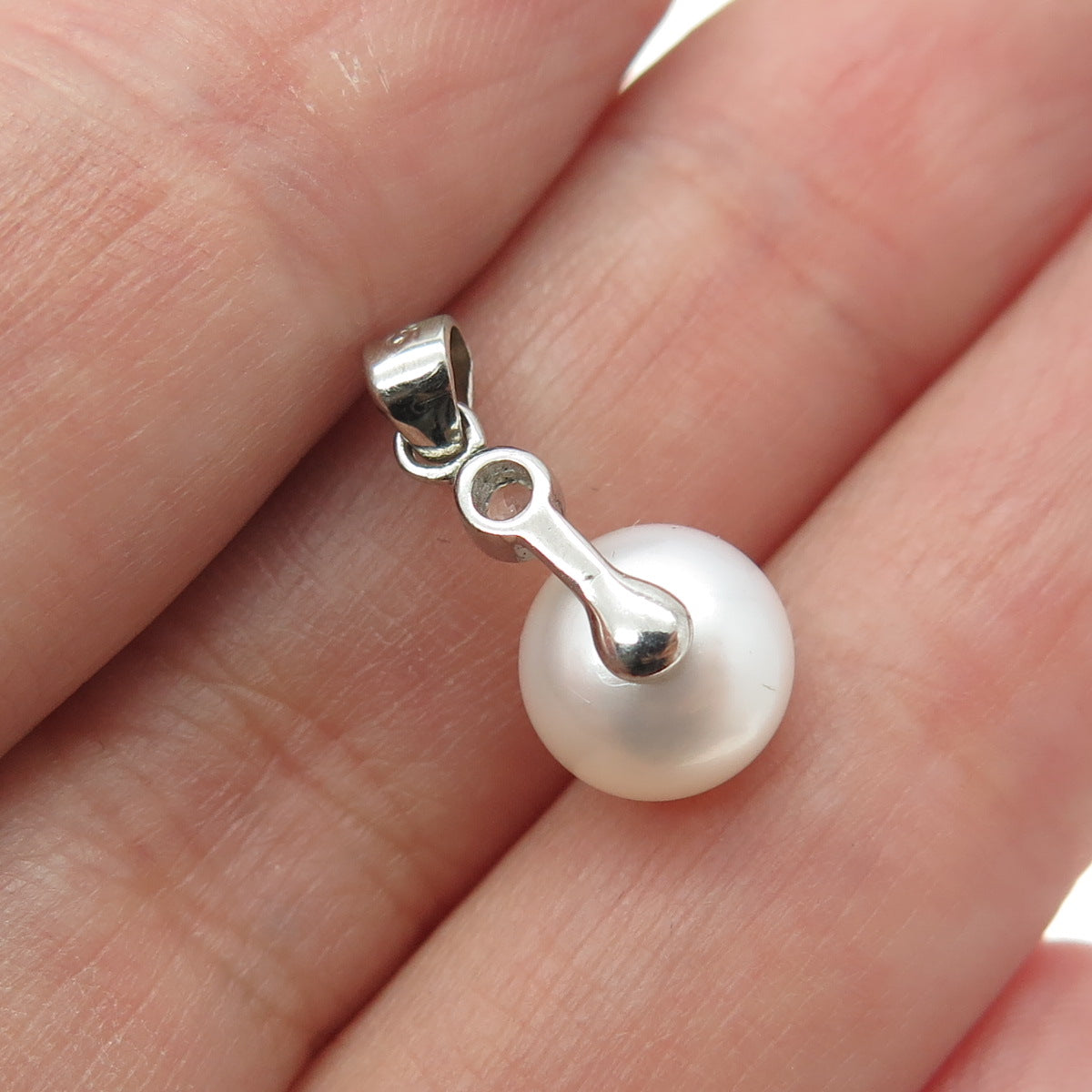 925 Sterling Silver Real Pearl Minimalist Pendant