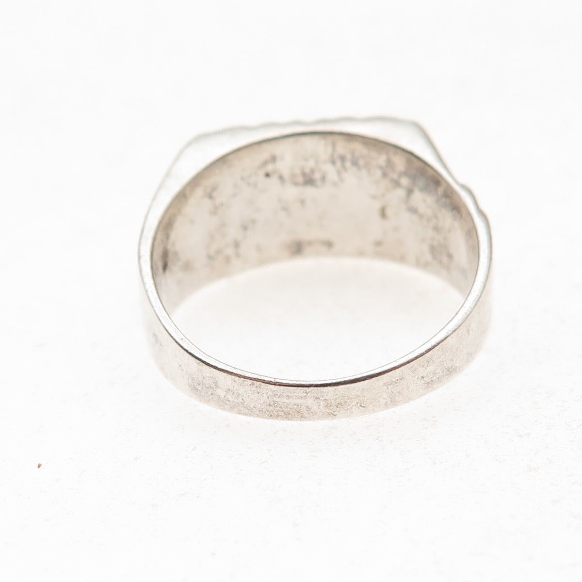 925 Sterling Silver Vintage Southwestern Turquoise Tribal Ring Size 8.5