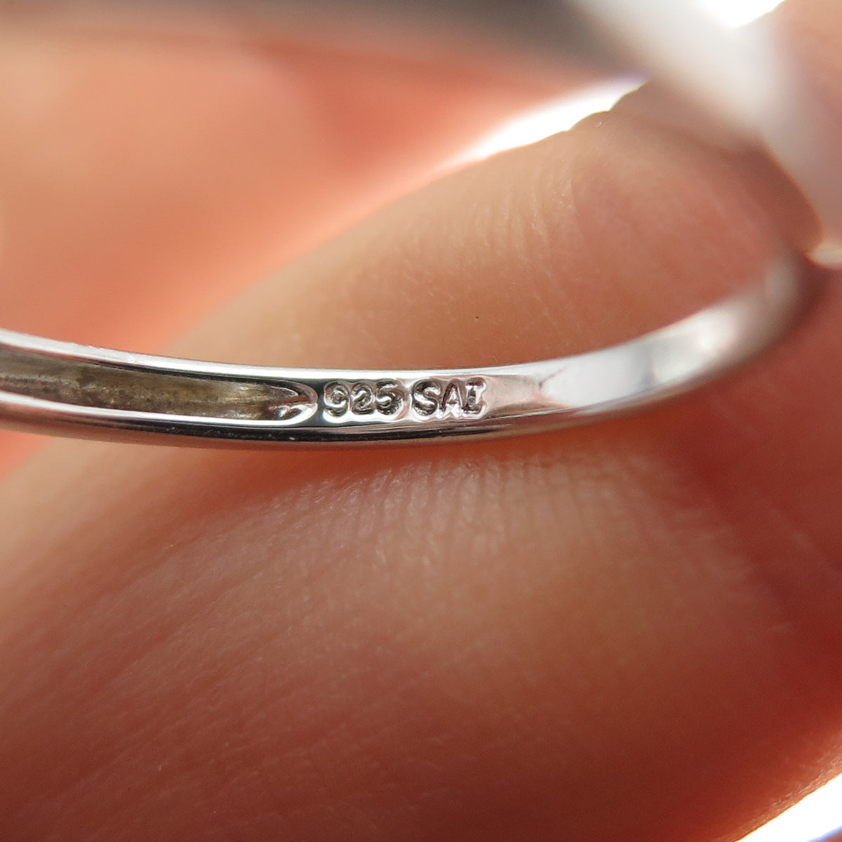 SAI 925 Sterling Silver Round-Cut C Z Flower Bypass Ring Size 7