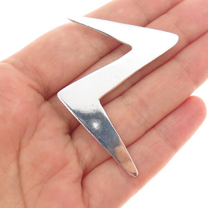 925 Sterling Silver Vintage Mexico Lightning Bolt Modernist Pin Brooch