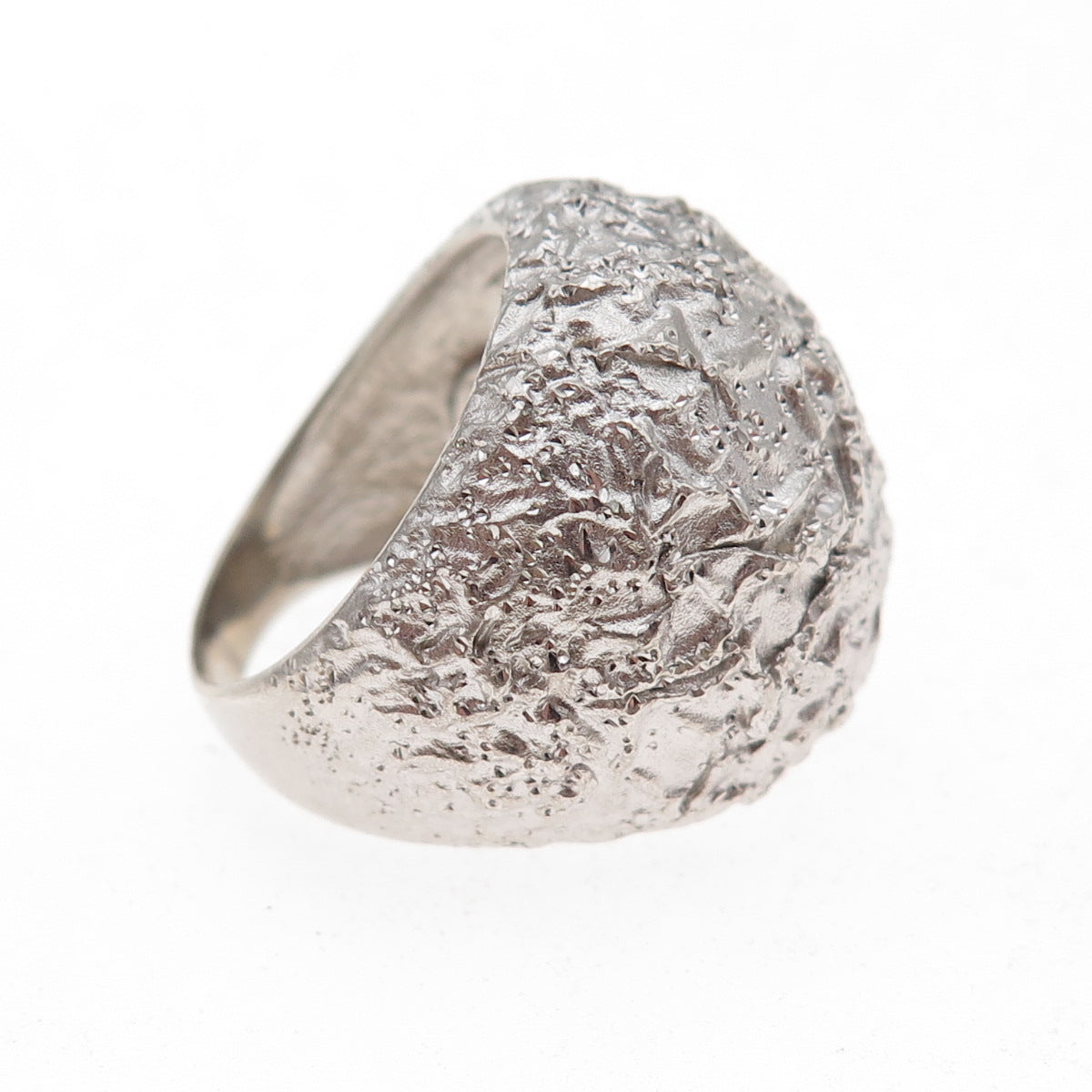 925 Sterling Silver Vintage Italy Modernist Dome Ring Size 7