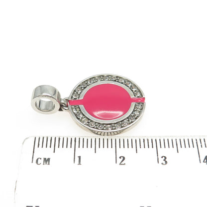 KIROCO JEWELRY 925 Sterling Silver Enamel & Rhinestone K-pay NFC Pendant