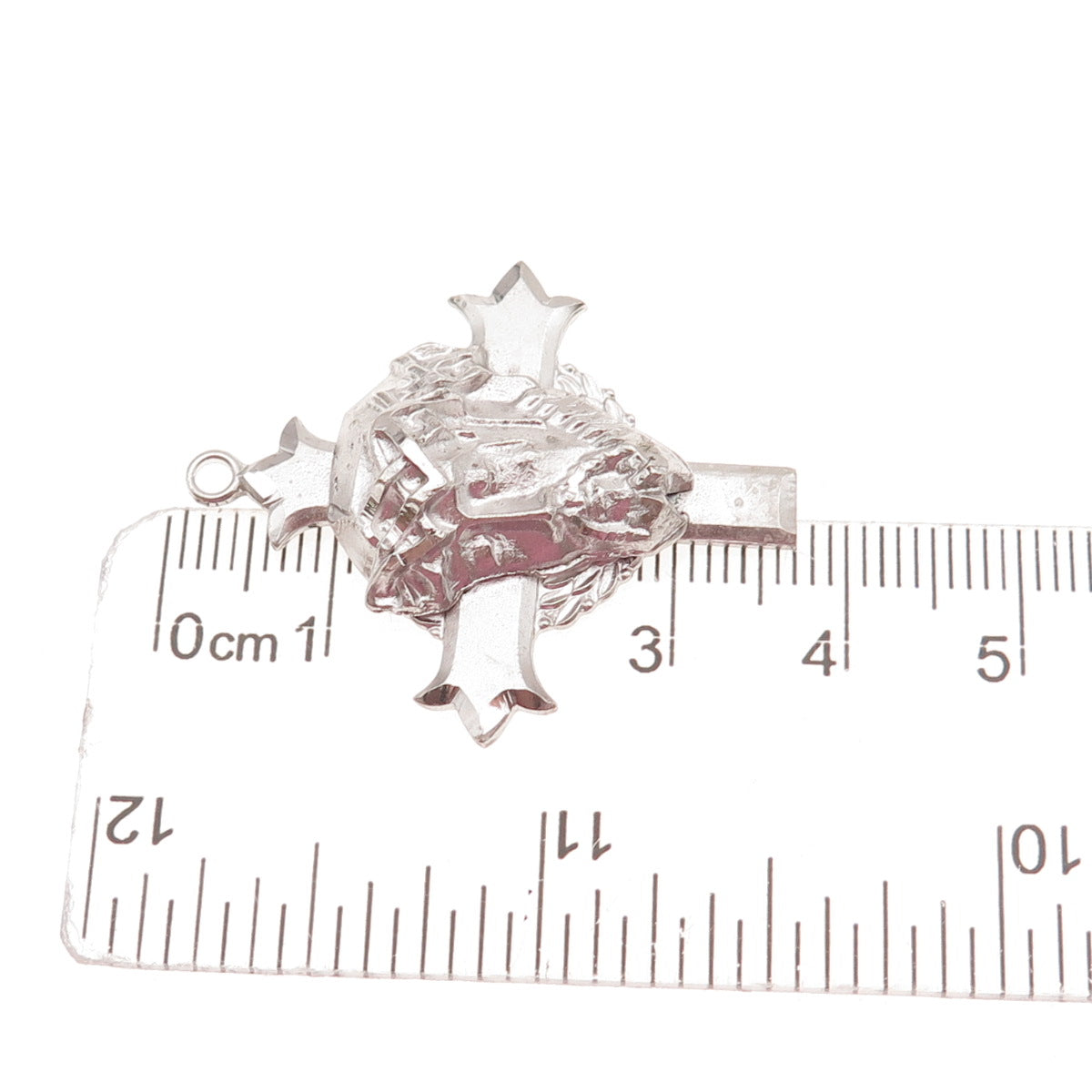 925 Sterling Silver Vintage Jesus Cross Religious Charm Pendant
