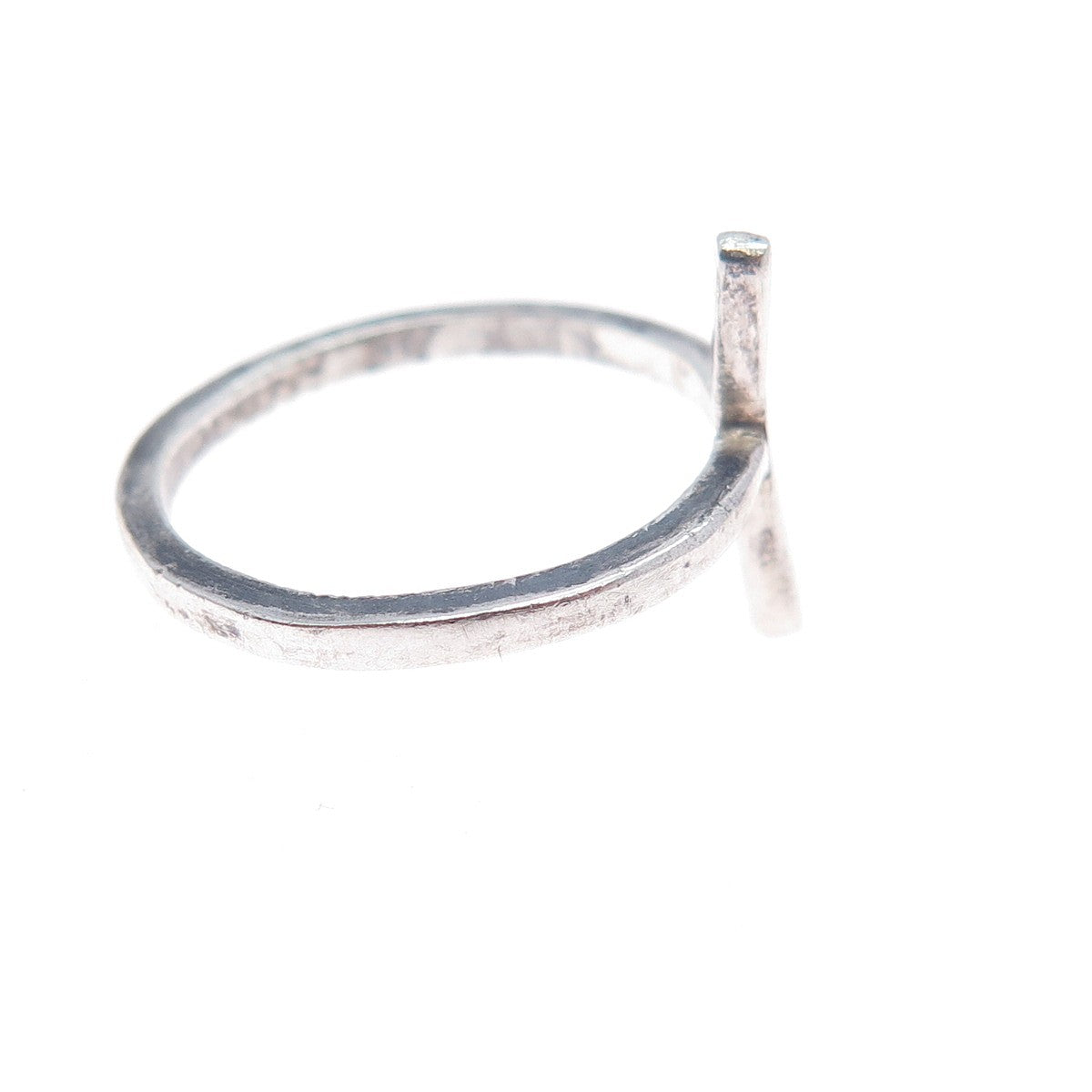 925 Sterling Silver Vintage Cross Oxidized Ring Size 5.75