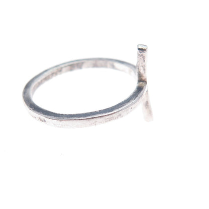 925 Sterling Silver Vintage Cross Oxidized Ring Size 5.75