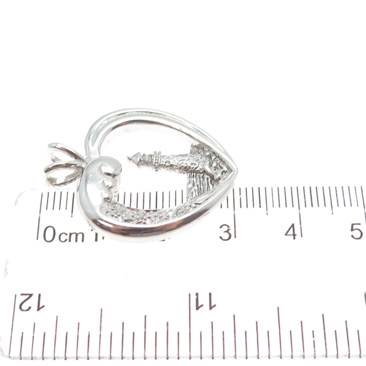 AD ASHTON DRAKE 925 Sterling Silver Real Diamond Beacon Of Hope Heart Pendant