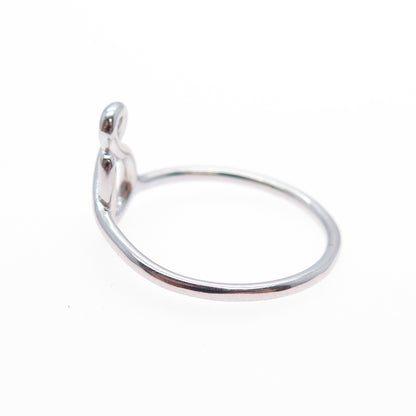 925 Sterling Silver Ampersand Symbol Ring Size 7