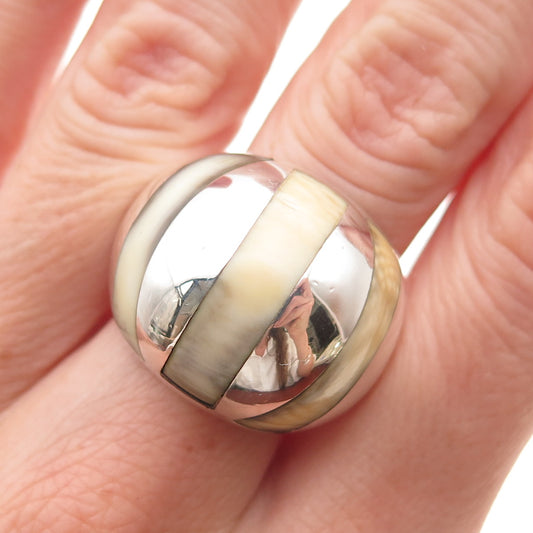 Joachim S'Paliu 925 Sterling Silver Vintage Spain Modernist Dome Ring Size 7