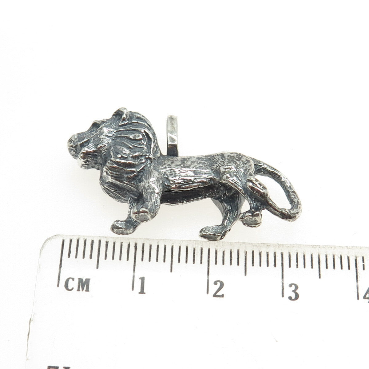 925 Sterling Silver Vintage Lion 3D Pendant