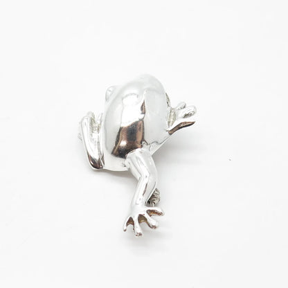 925 Sterling Silver Vintage Mexico Jumping Frog Pin Brooch