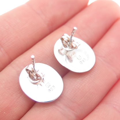 BOMA 925 Sterling Silver Vintage Real MOP Modernist Stud Earrings