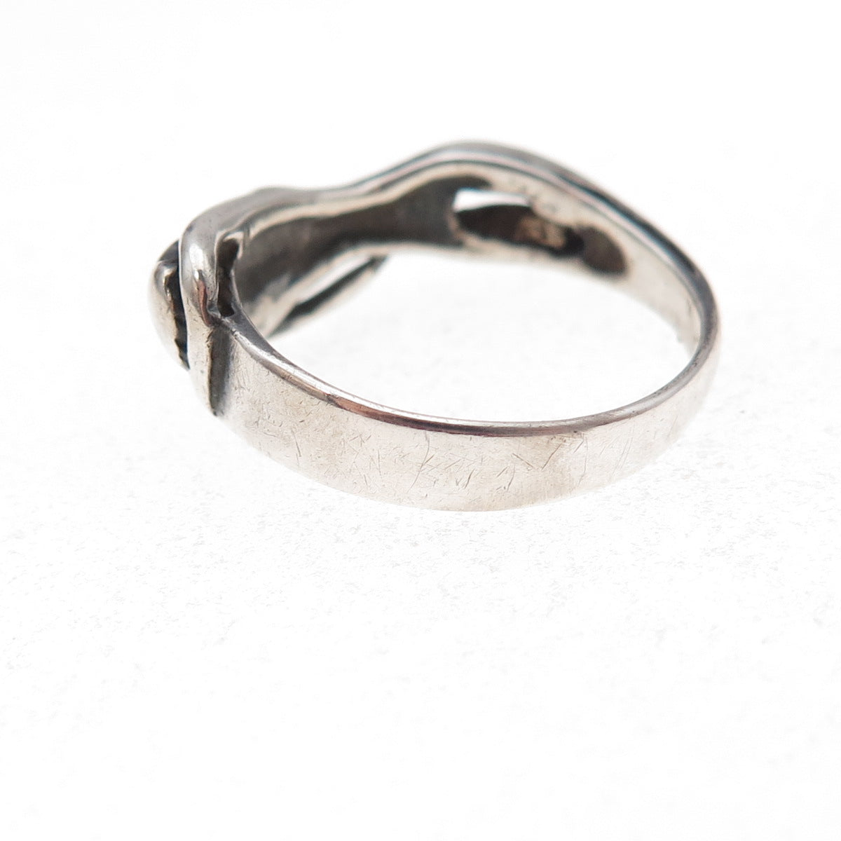 925 Sterling Silver Vintage Erotic Scene Oxidized Ring Size 8