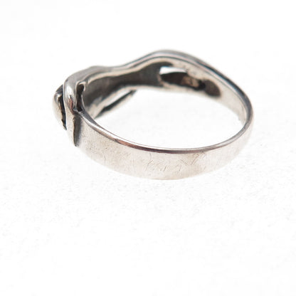 925 Sterling Silver Vintage Erotic Scene Oxidized Ring Size 8