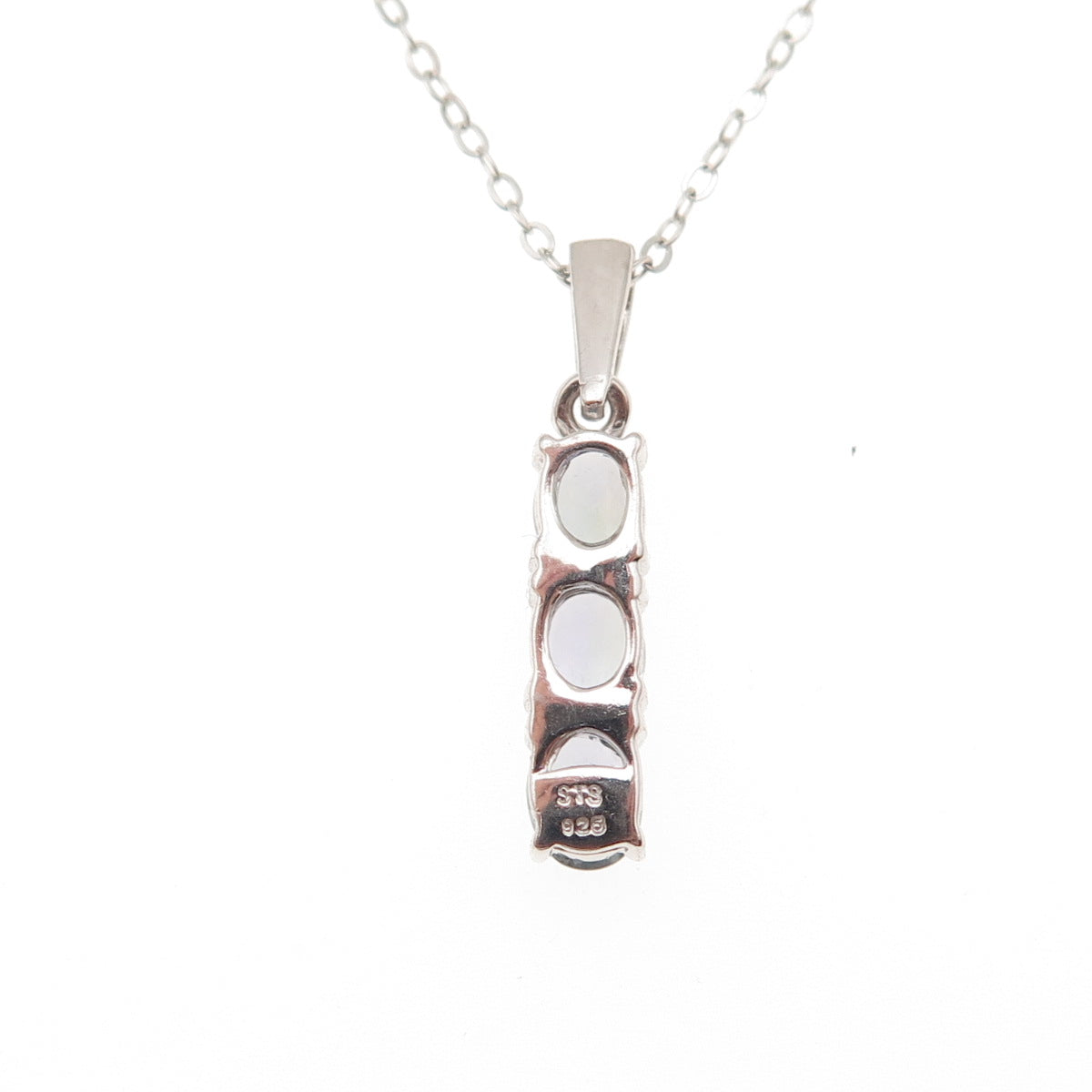 Chuck Clemency 925 Sterling Silver Real Oval-Cut Iolite Cable Chain Necklace 20"