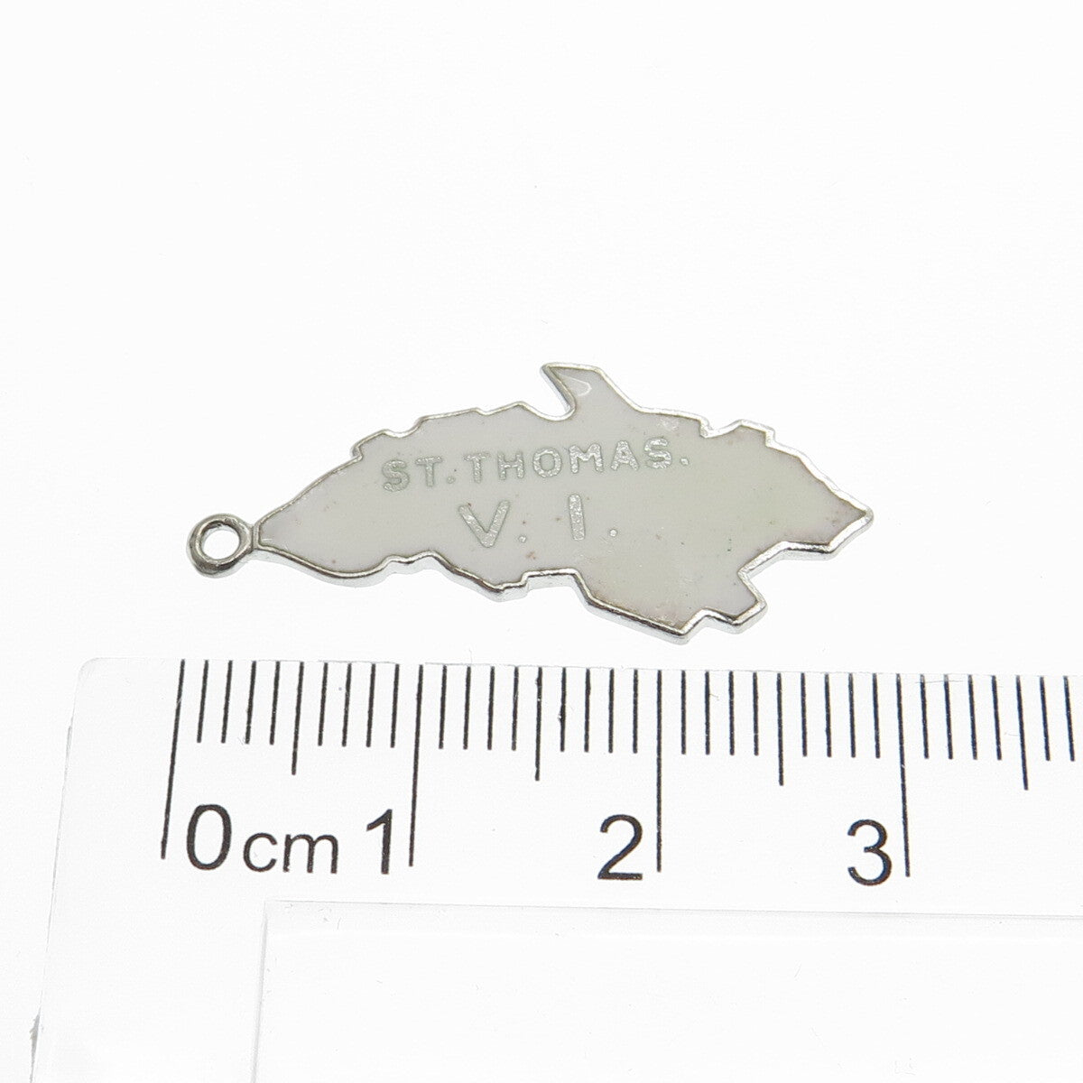 925 Sterling Silver Vintage Mexico Enamel Saint Thomas, Virgin Islands Pendant