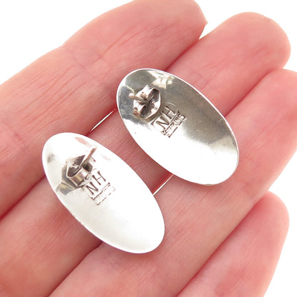 Nancy Haloo Old Pawn 925 Sterling Silver Vintage Southwestern Hematite Earrings