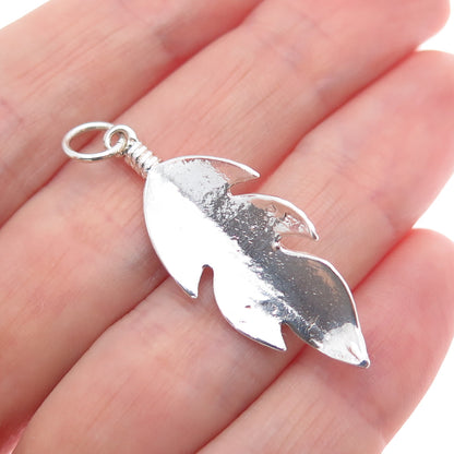 925 Sterling Silver Vintage Feather Southwestern Charm Pendant