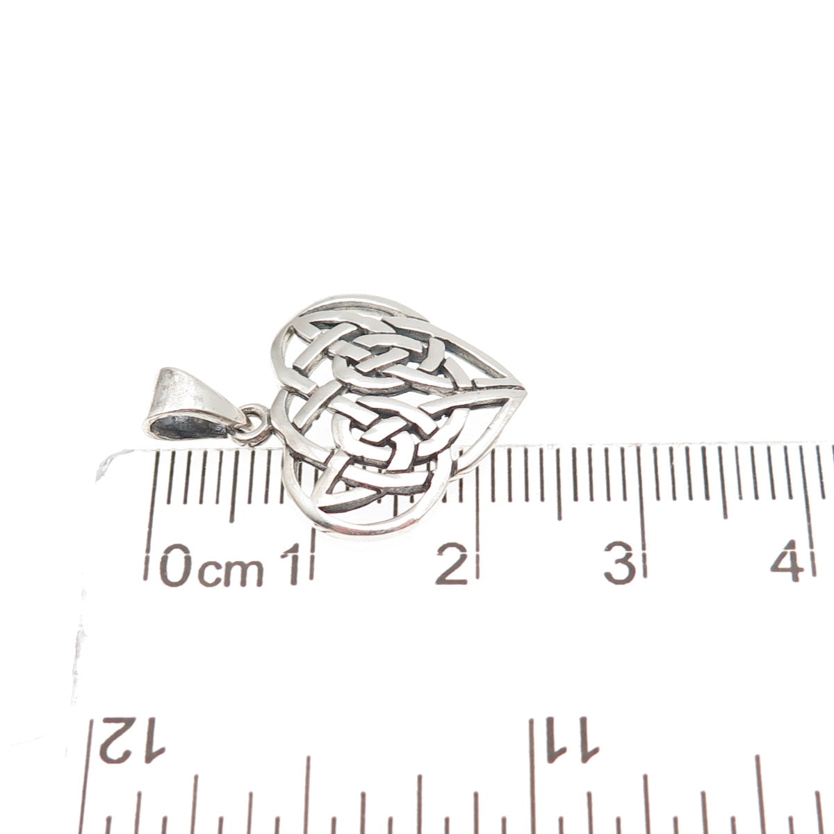 Charles Winston 925 Sterling Silver Vintage Celtic Trinity Heart Charm Pendant