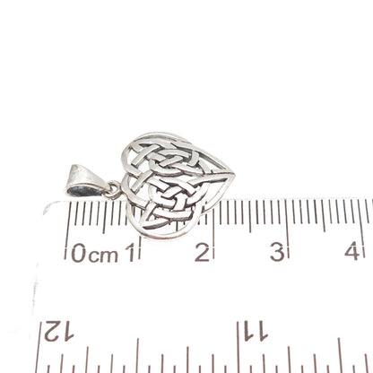 Charles Winston 925 Sterling Silver Vintage Celtic Trinity Heart Charm Pendant