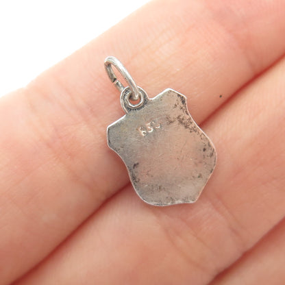 835 Silver Vintage Enamel Nurtingen Coat of Arms Minimalist Charm Pendant