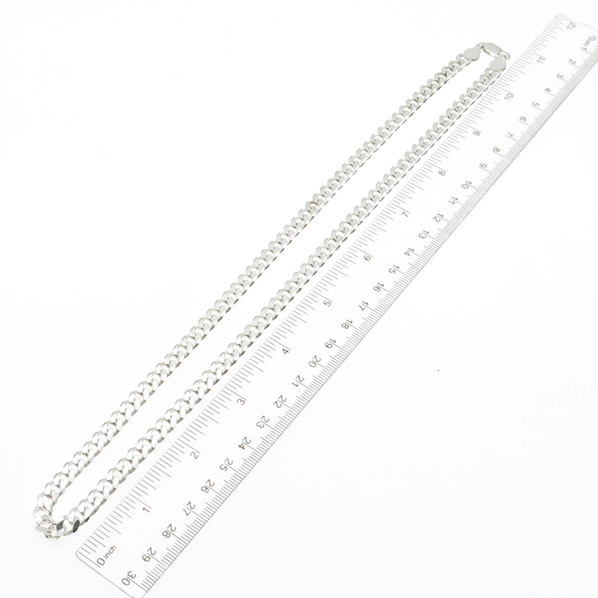 925 Sterling Silver Vintage Italy Curb Chain Necklace 22"