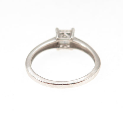 925 Sterling Silver Princess-Cut C Z Engagement Ring Size 7