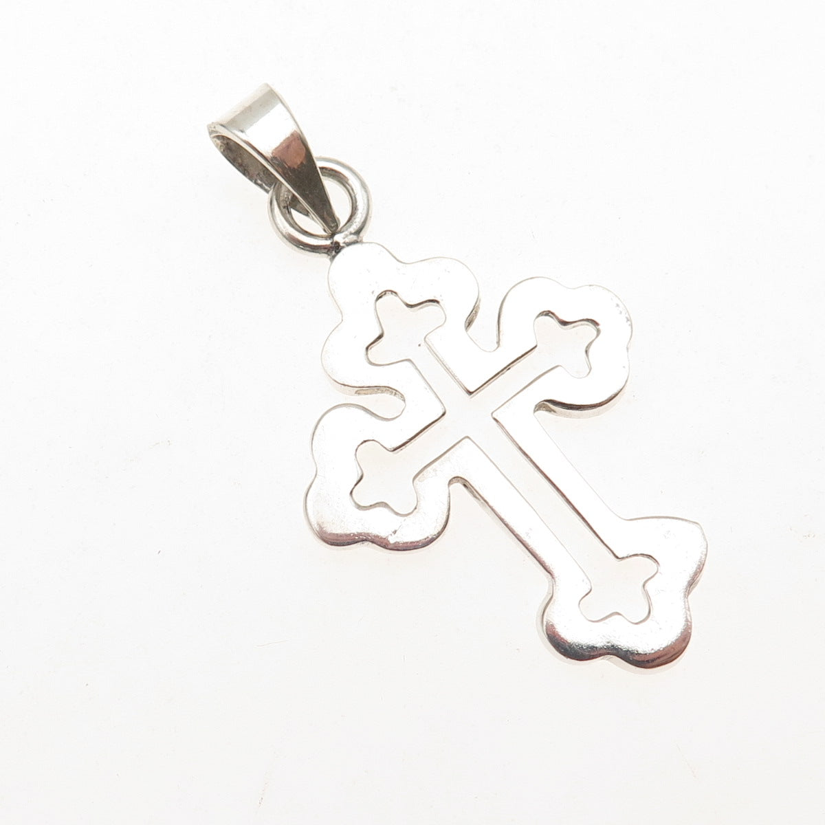 925 Sterling Silver Vintage Mexico Cross Religious Charm Pendant