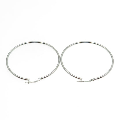 925 Sterling Silver Large Hoop Earrings