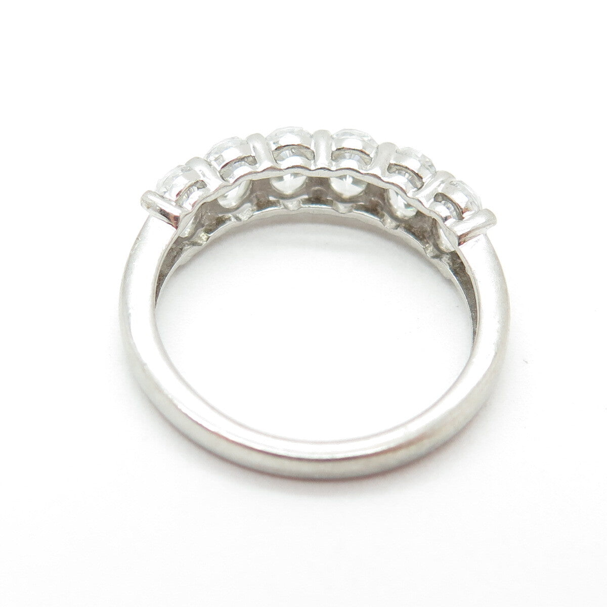 925 Sterling Silver Oval-Cut C Z Promise Ring Size 8.5