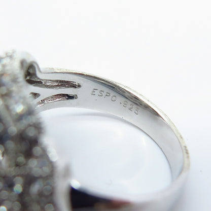 925 Sterling Silver J. Esposito White & Citrine-Tone C Z Ring Size 6.75