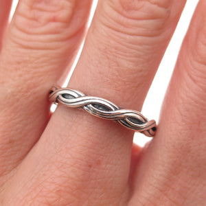 Pandora 925 Sterling Silver Twisted Band Ring Size 8.25