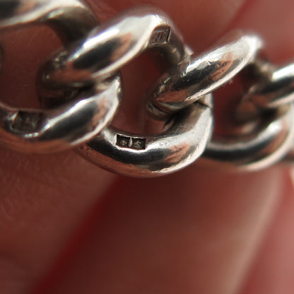 W.J. SUTTON 925 Sterling Vintage 1967 Birmingham Curb Bracelet 7" (missing lock)
