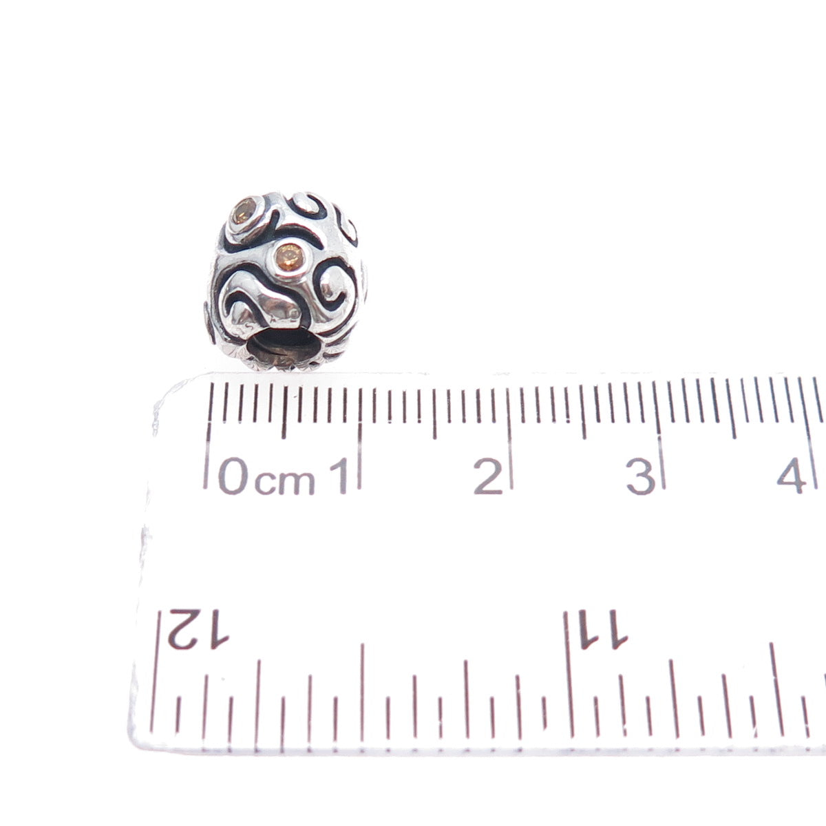 PANDORA 925 Sterling Silver Yellow C Z Day Dream Slide Bead Charm
